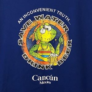 📢 Cancun Mexico - Save Water Drink Beer - Size L NWT